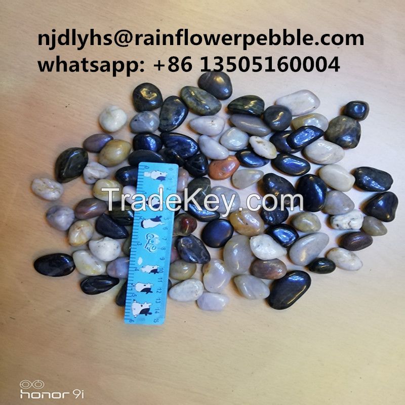 Mixed Color Pebble Stone Colored River Stone For Landscaping