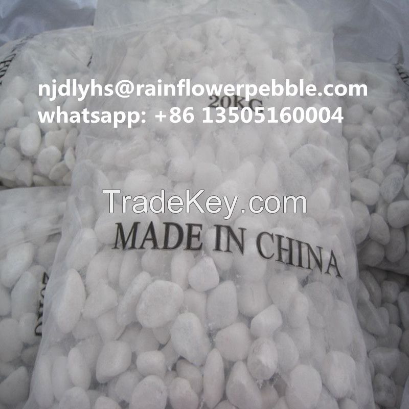 China Snow White Pebble Stone Colored River Stone For Landscaping