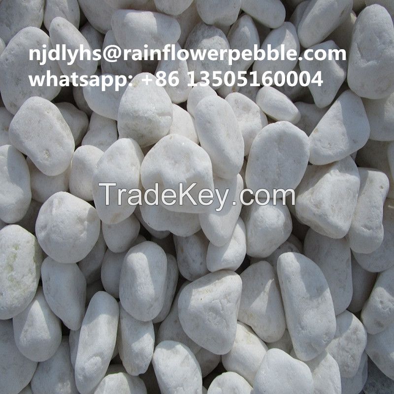 China Snow White Pebble Stone Colored River Stone For Landscaping