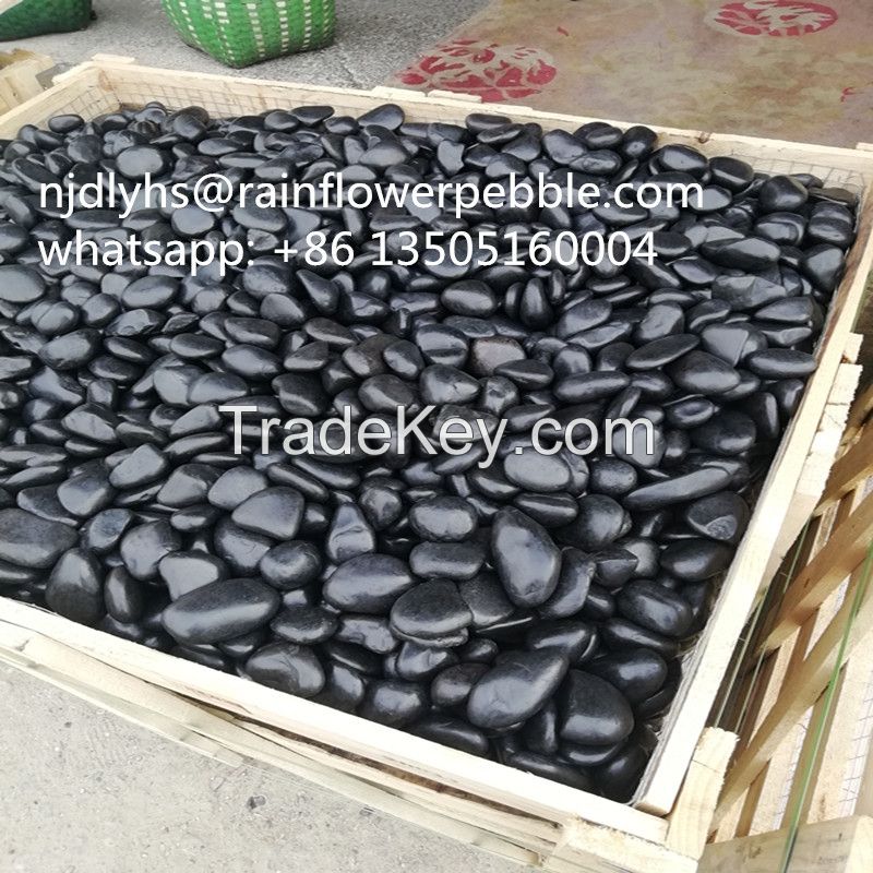 Black Pebble Stone  River Stone For Landscaping Pebble Tile