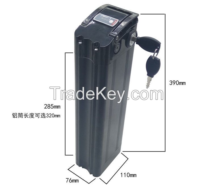 Free shipping silver fish ebike battery 36v 15ah lithium ebike batteri