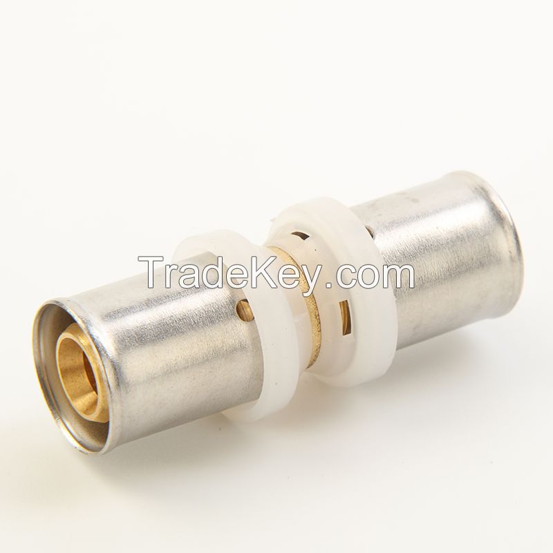 Equal Straight Brass Press Fittings for Compsite Pex Pipe with Watermark/Acs/Wras/Skz/Aenor Certificate