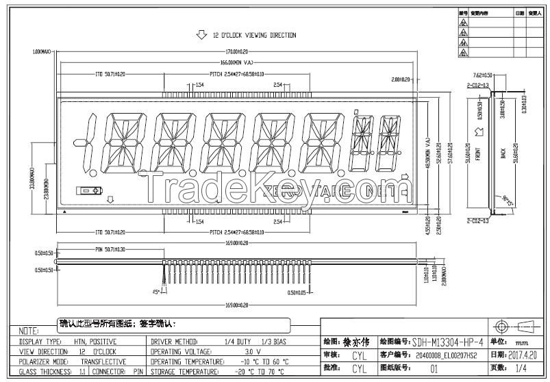 HTN LCD Panel For Consumer electronics and Financial