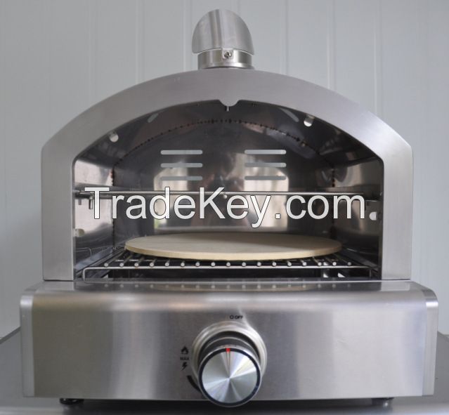 Factory wholesale stainless steel portable outdoor double-layer gas pizza oven BBQ grill 12inch  pizza oven