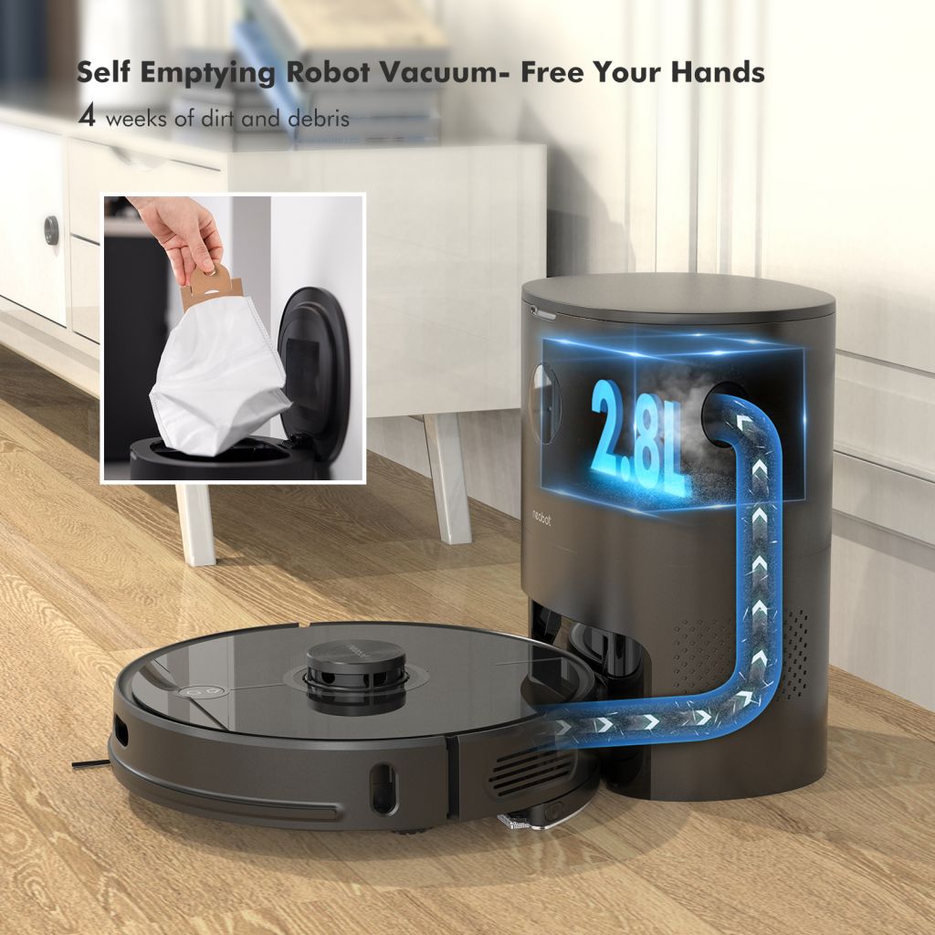 Intelligient Robot Vacuum Cleaner with Self-emptying Dustbin