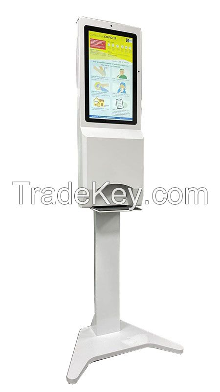 21.5 inch Face Temperature Detection LCD Kiosk with Hand Sanitizer Dispenser 