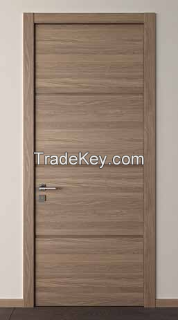 Classic Flush grooving interior solid wood door 