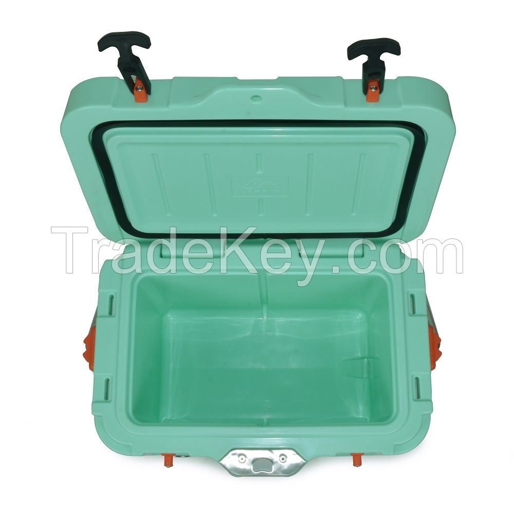 Hot sale stock cheap 25QT plastic rotomolded ice cooler box with handle