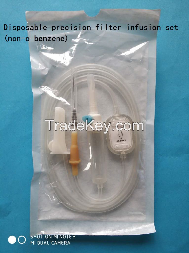 Disposable precision filter infusion set