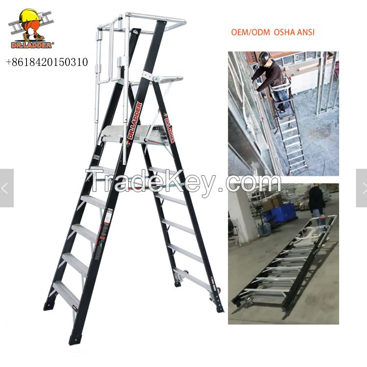 4 Steps Aluminum Ladder With Handle Tray