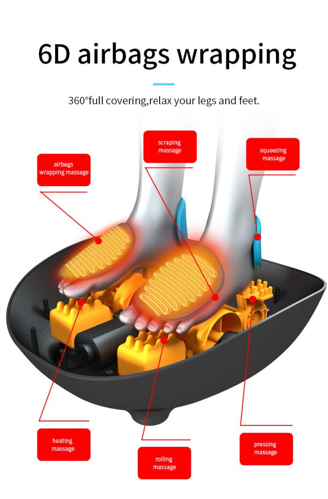 4D Coverage Air Bag Electric Foot Massager Foot Spa Smart Automatic Kneading Pinching Portable Foot Massager