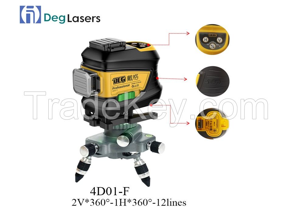 3D 12line Green beam laser level for construction