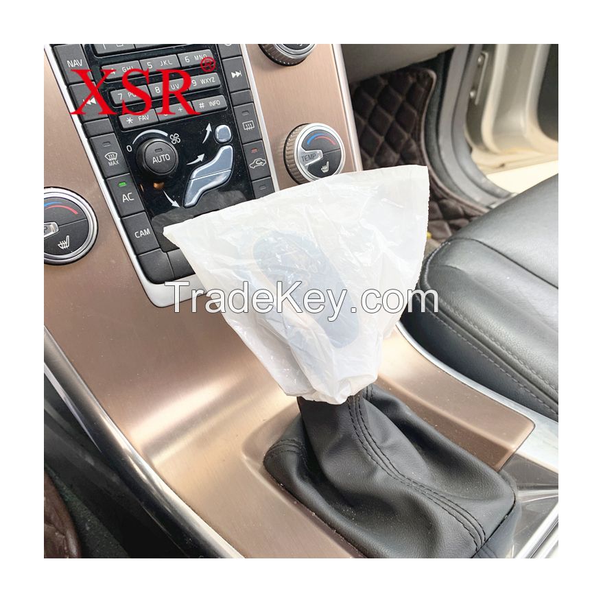 Disposable plastic waterproof handbrake gear shift knob cover