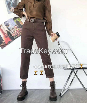 9660# High Elastic Brown Jeans