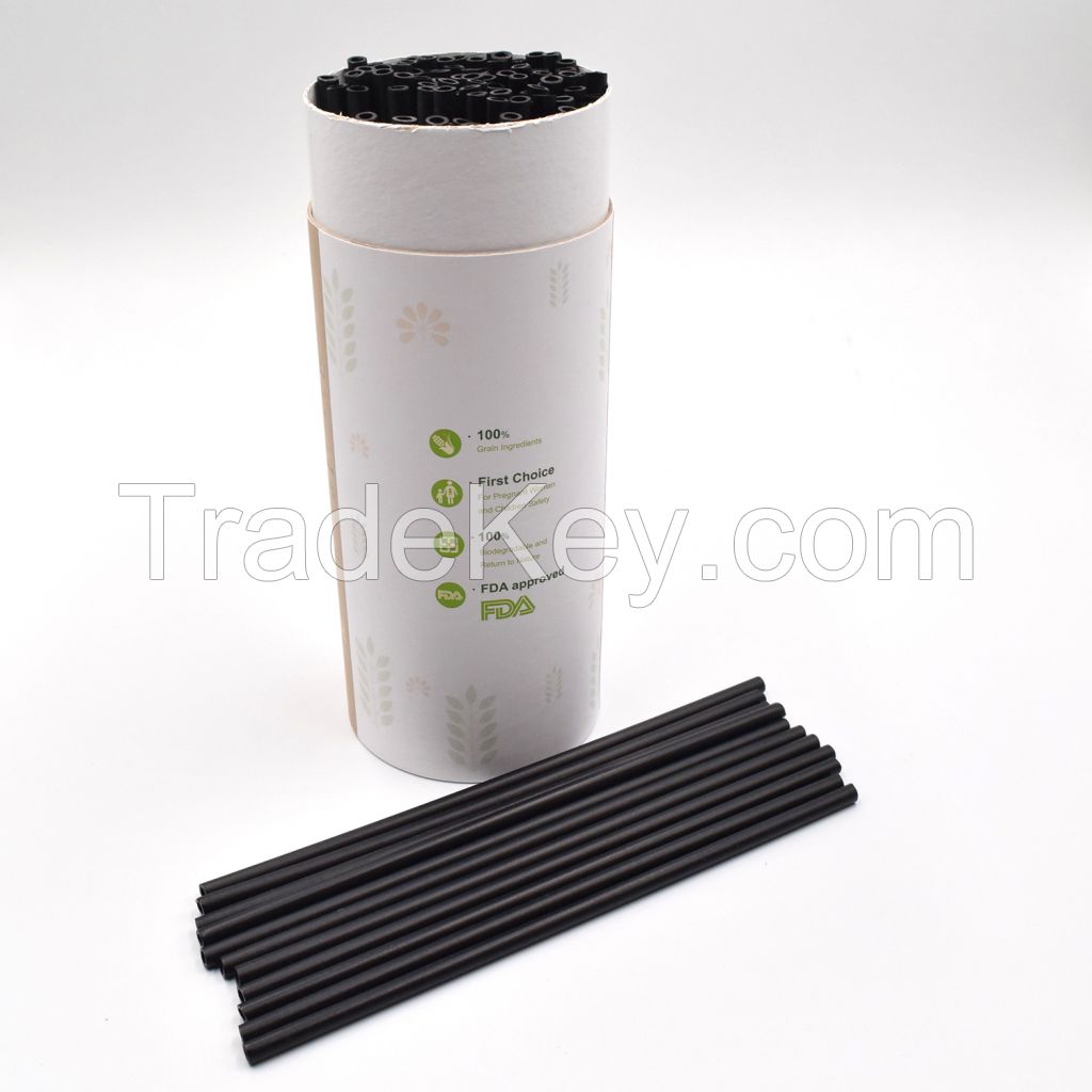 Grade A 200mm*6mm Customized Product Biodegradable Disposable Eco-Friendly Drinking Edible Grain Rice Straws