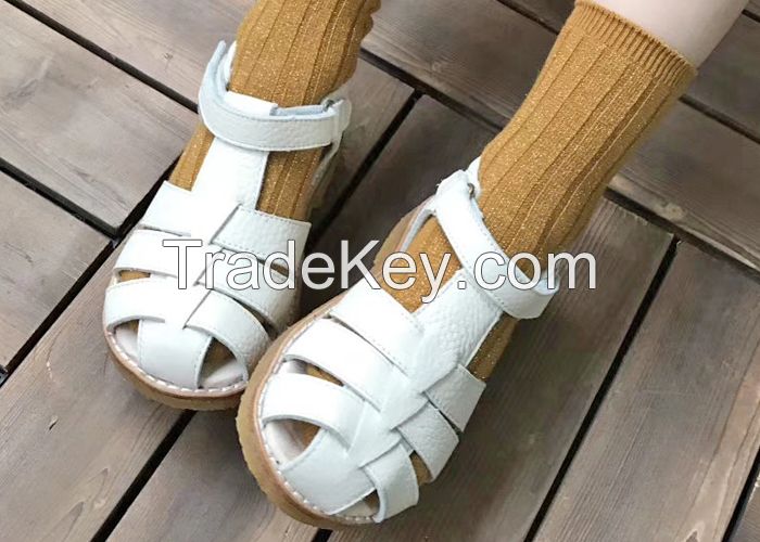 Closed Toe Sandals Outdoor Comfortable Cow Leather US 6.5-10 Kids Shoes