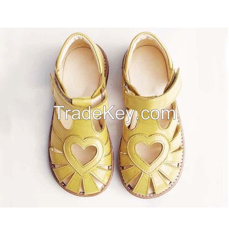 Fashion Soft Summer Sandals for Girls Boys Real Leather Non-slip Outsole