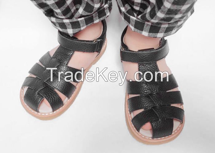 Closed Toe Sandals Outdoor Comfortable Cow Leather US 6.5-10 Kids Shoes