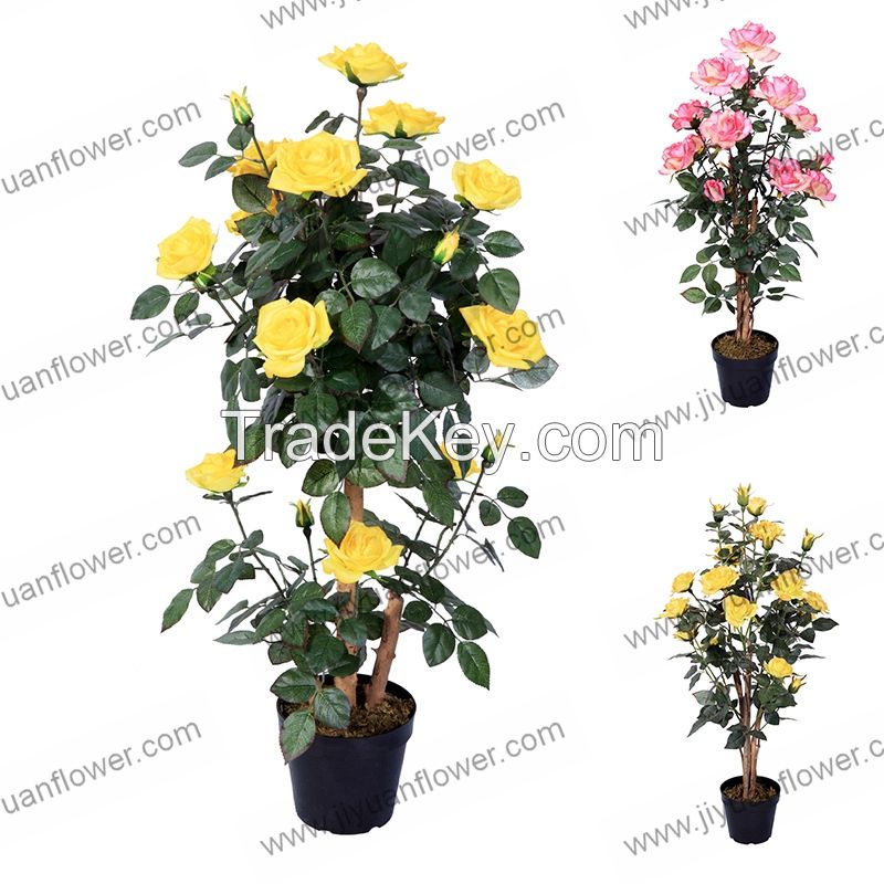 0.4m-1.2m artificial rose tree with pot for home decor