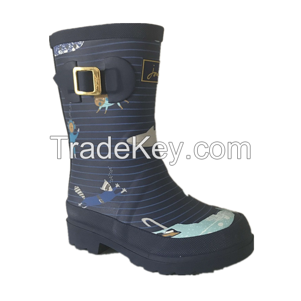 Printed Waterproof Rubber Rain Boots For Women