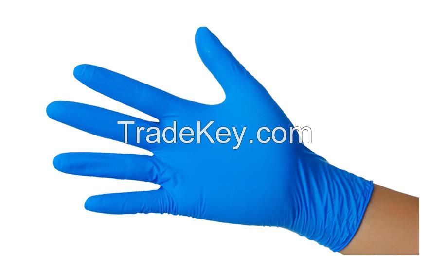 High Quality with Certification 100PCS/Box Blue Color Latex Protective Disposable Nitrile Gloves