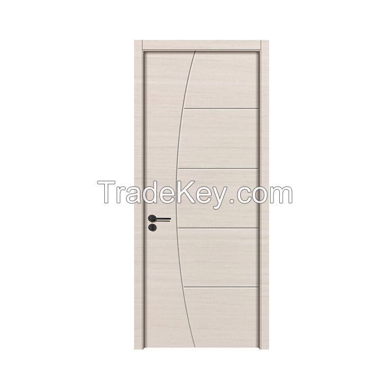 No Formaldehyde House Interior PVC Film WPC Door Cheap