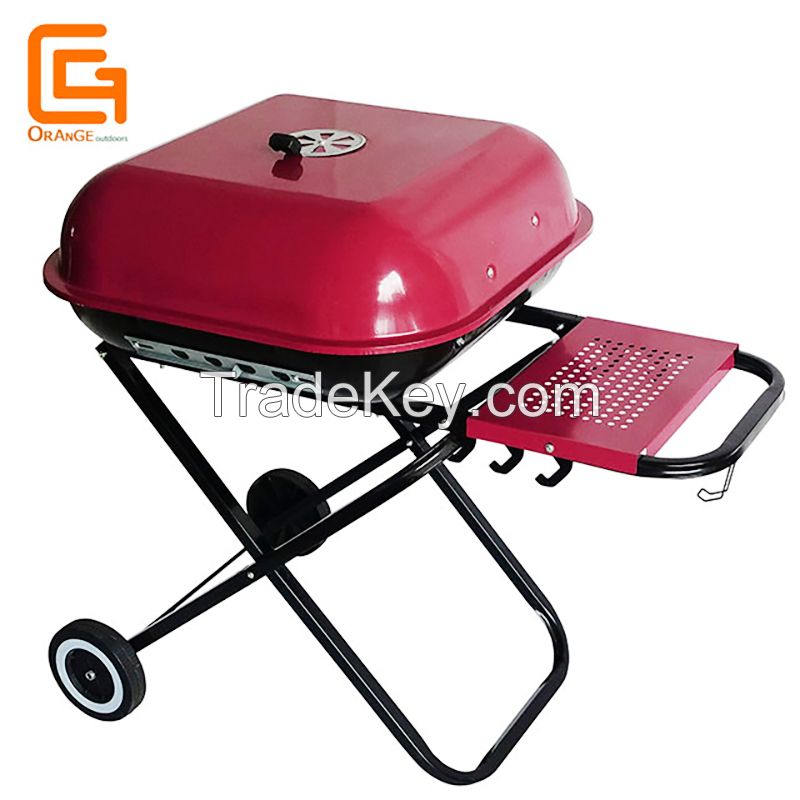 Portable Wheeled Charcoal Steel Grill BBQ Outdoor Picnic Grilling