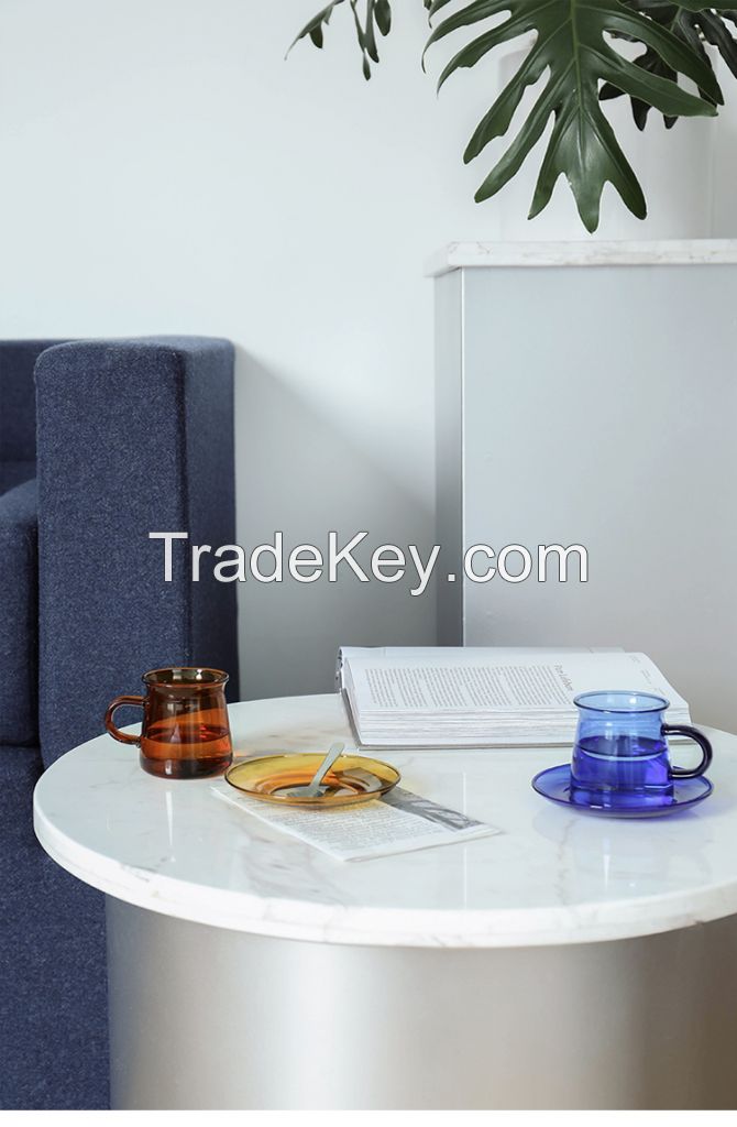 COZYCO Heat Resistant Glass Mug Cup for Tea Coffee