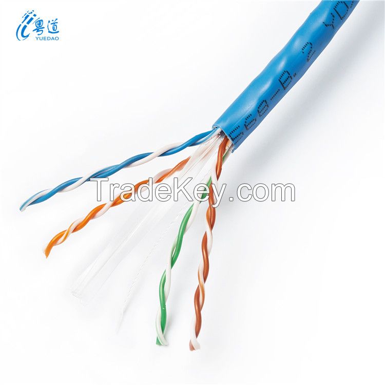 cat 6 cable pass test pure copper 24awg 2pr 4pr 305m 1000ft 0.56 utp cat6 indoor cable 