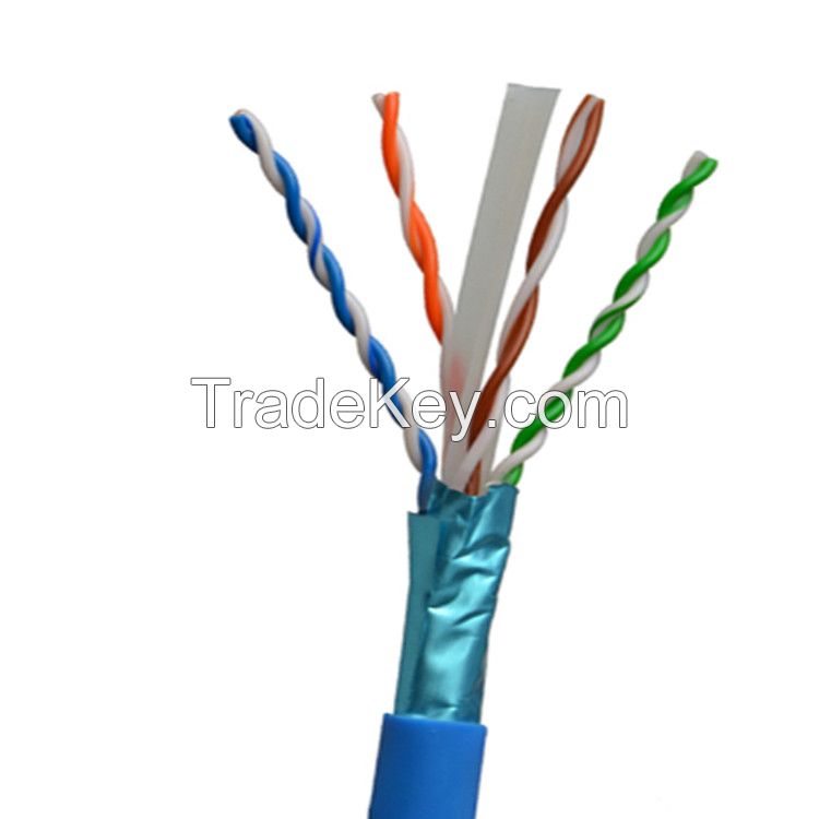 cat 6 cable pass test pure copper 24awg 2pr 4pr 305m 1000ft 0.56 ftp cat6 indoor cable 
