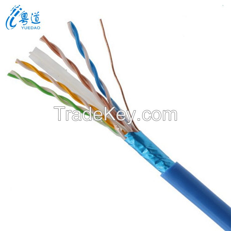 cat 6 cable pass test pure copper 24awg 2pr 4pr 305m 1000ft 0.56 ftp cat6 indoor cable 