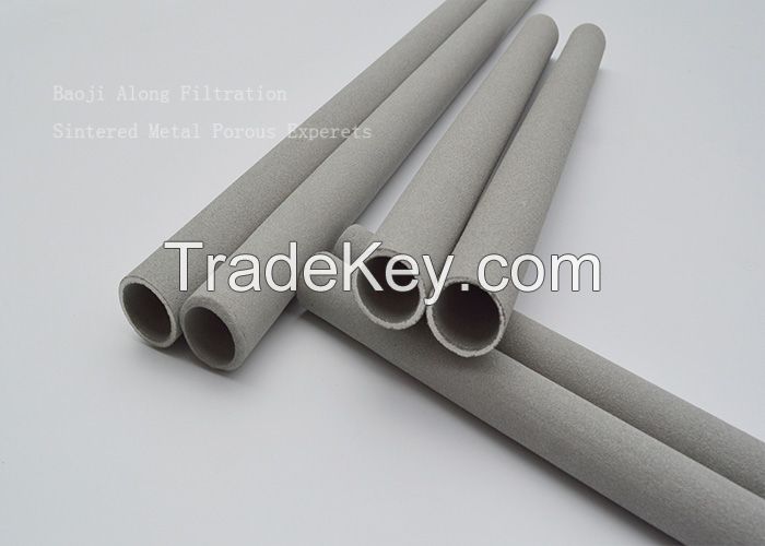 Hot gas acid gas filtration sintered porous metal filter elements 