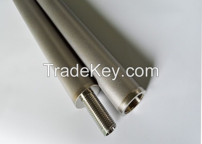 Hot gas acid gas filtration sintered porous metal filter elements 