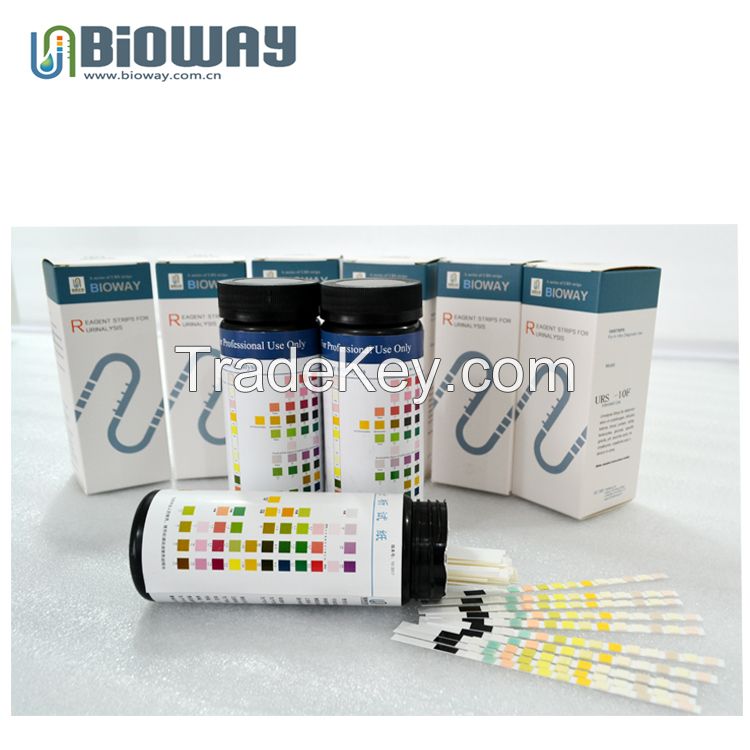 Bioway Multiple Parameter Urine Test Strip Urinalysis Testing Strips Urine Dipsticks 1-14 Parameters OEM