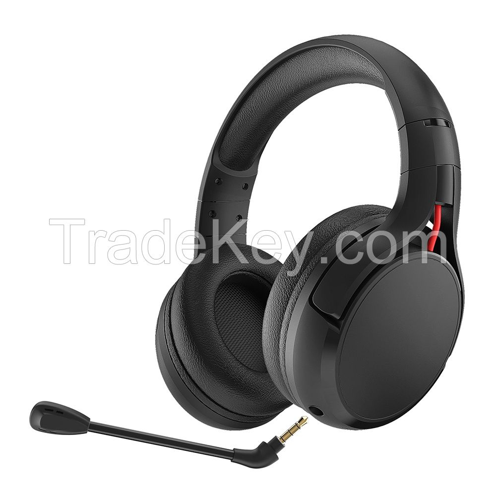 OEM LED Logo Wireless CSR Bluetooth Gaming Headset with Detachable Mic