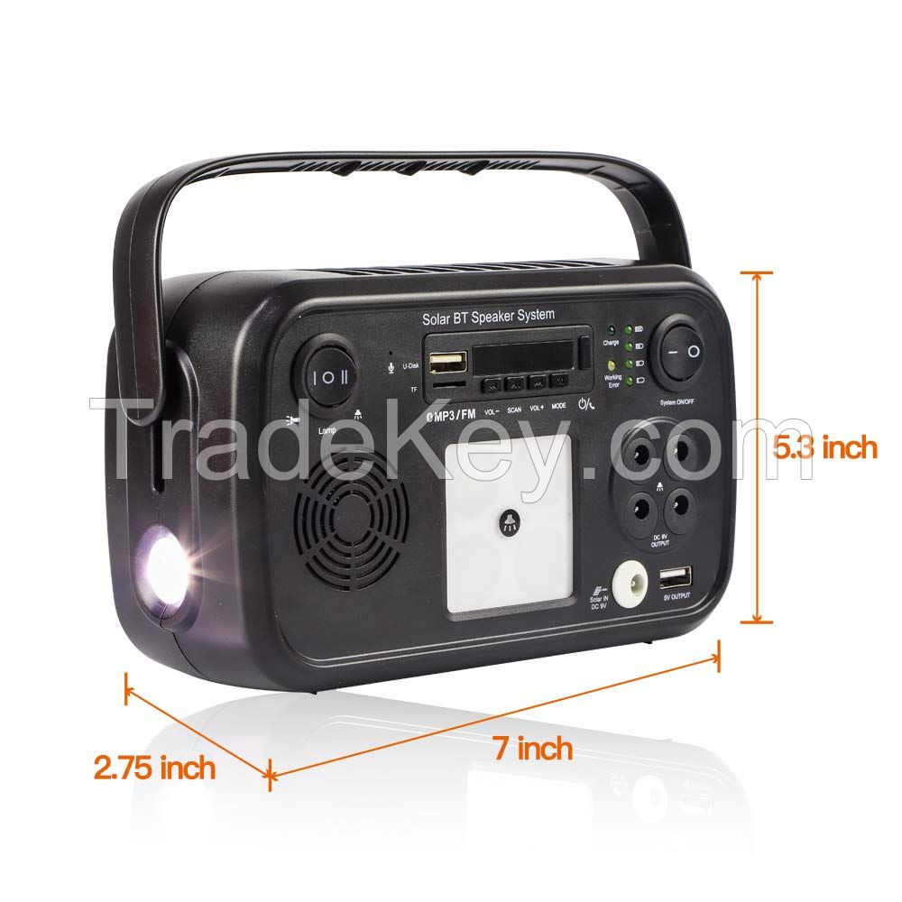 Portable Bluetooth Speaker Solar Home Lighting System