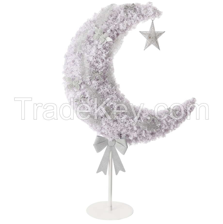 Eid Mubarak Moon Tree Decoration Islam Ramadan Decorations (White 6 feet)