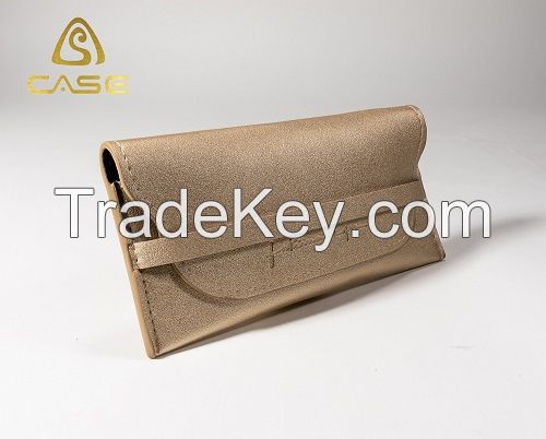 Fashion Gold Soft PU Sunglasses Eyewear Bag