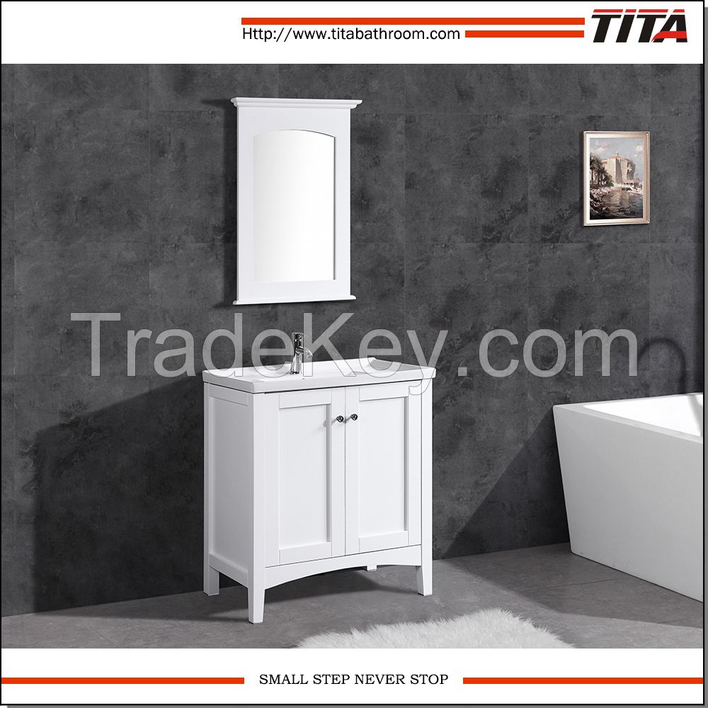 Elegant White Lacquer Bathroom Vanity