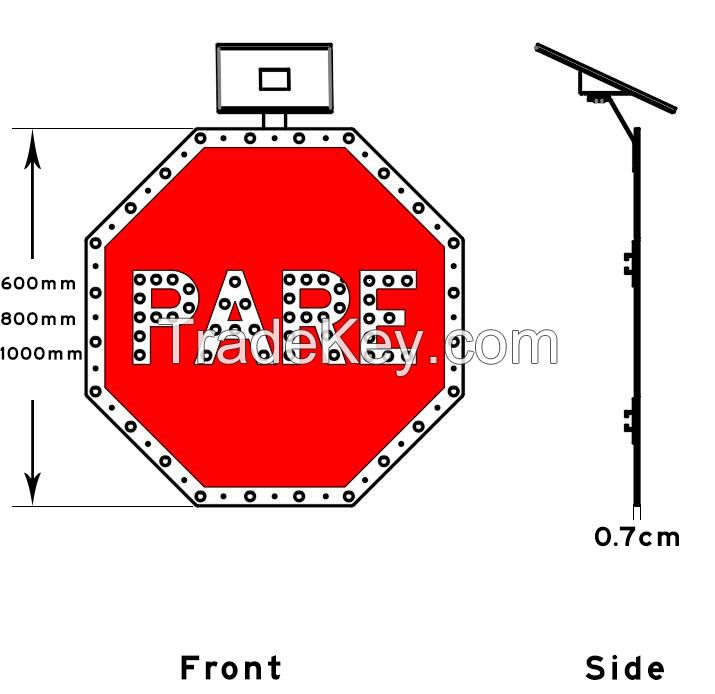 Solar power traffic LED sign