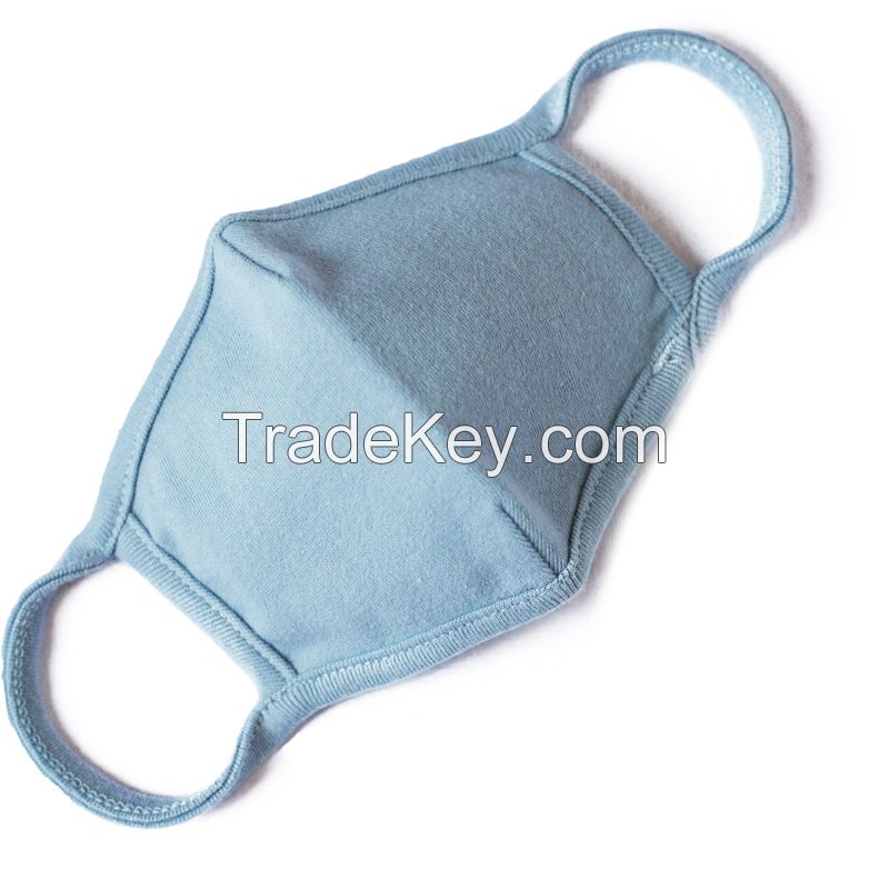 Reusable and Washable Light Blue Dust-Proof Cotton Face Masks