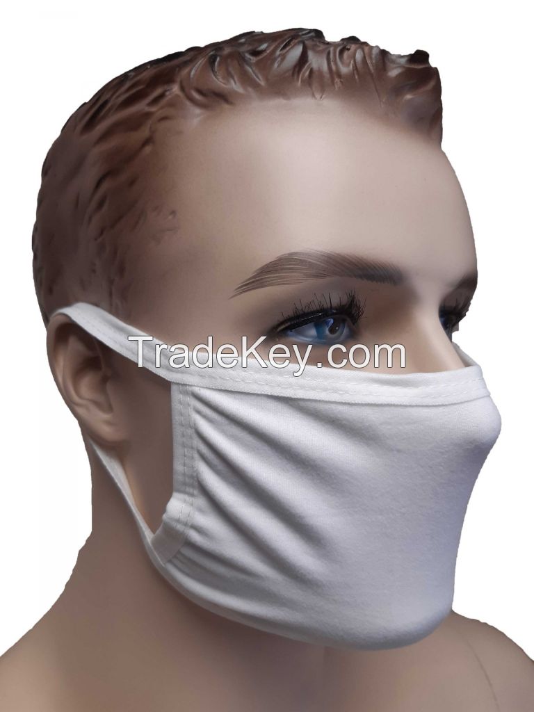 Reusable and Washable White Dust-Proof Cotton Face Masks