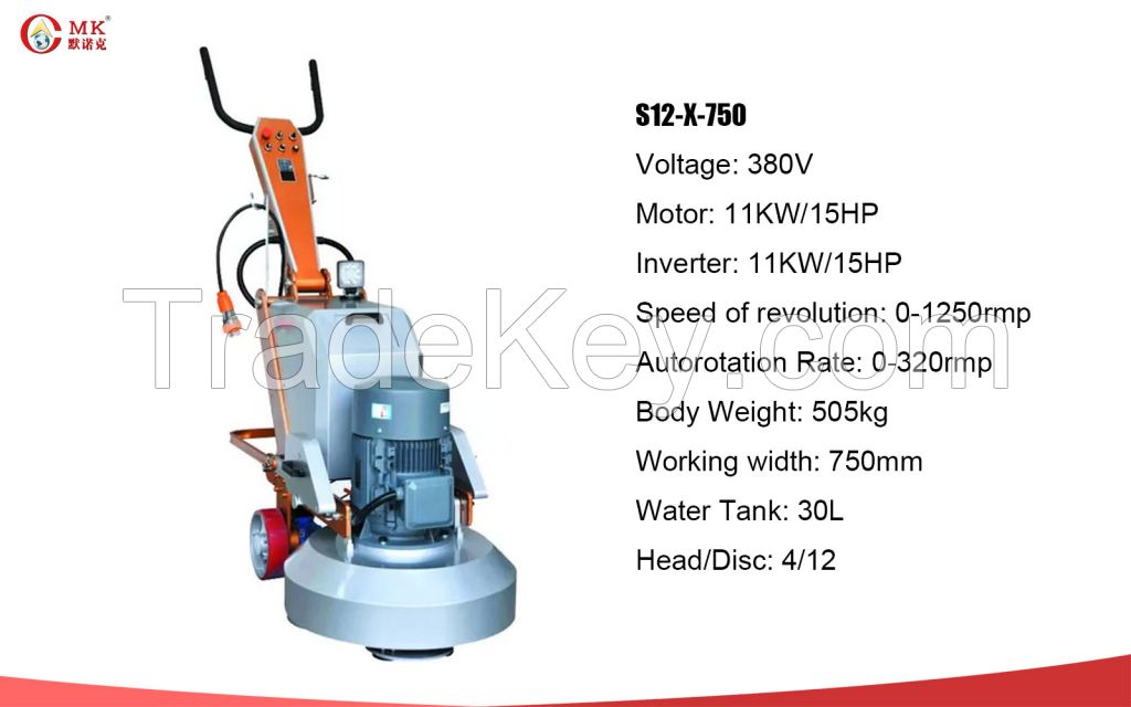 12 Heads Marble Floor Polishing Machine 15KW Terrazzo Grinder With Dust Port MRK-S12-750