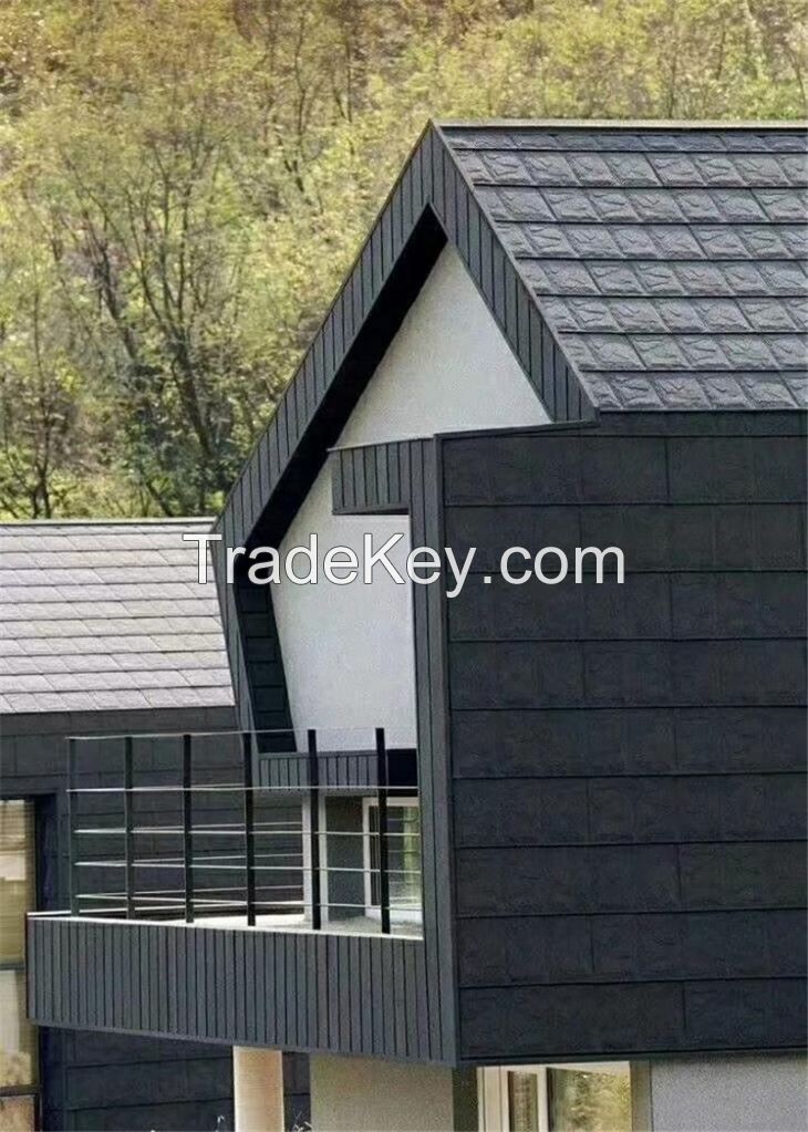 Slate Design Stone Coated Metal Shingles Roof Tile