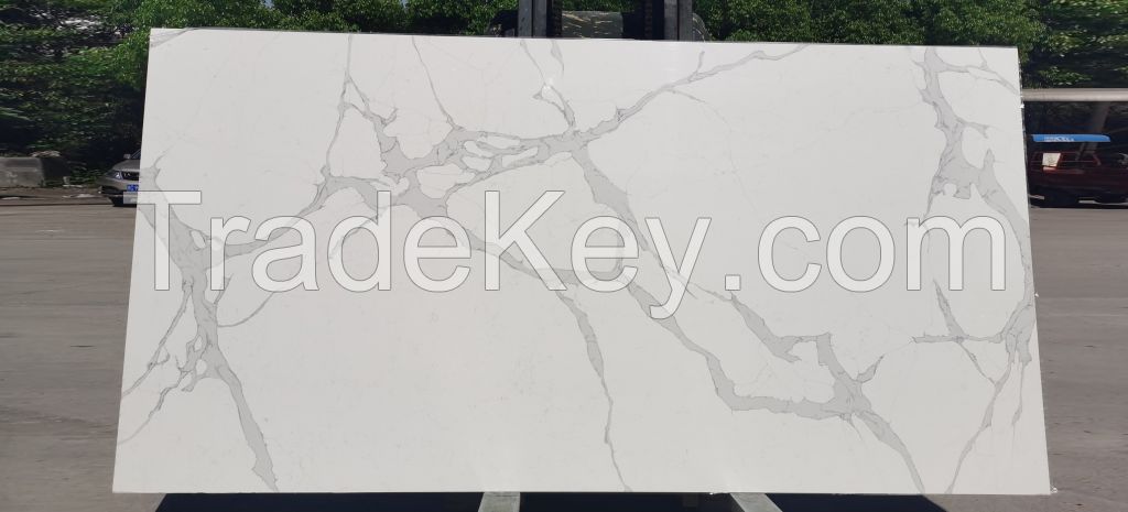 Engineered quartz slabs for countertops and vanity tops