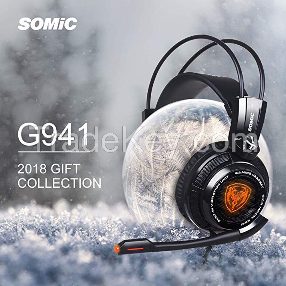 Somic G941 Vibration Virtual 7.1 Sound Cool LED Gaming Headset for PC