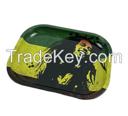 Wholesale Factory Custom logo weed wood metal rolling tray