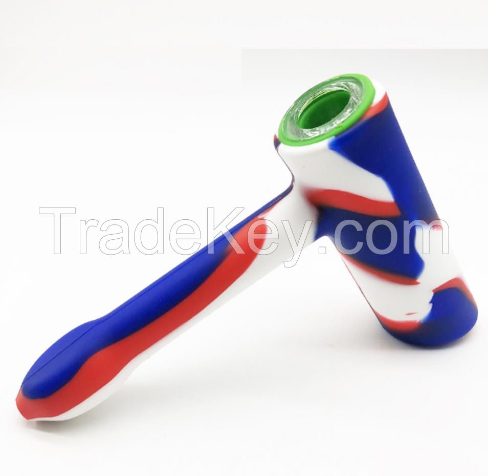 New Design Hammer Shape Pipe Silicone Smoking Pipe 