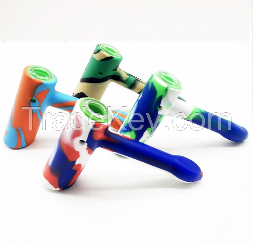 New Design Hammer Shape Pipe Silicone Smoking Pipe 