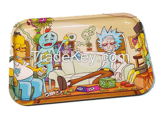 Custom Rolling Tray Metal Tinplate Smoking Tray Small Roll Tin Tray